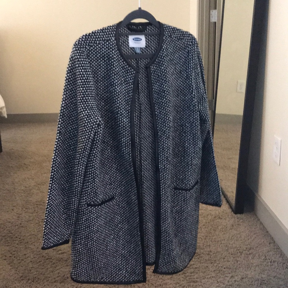 Pepper Coat Jacket w/ Faux Leather Piping